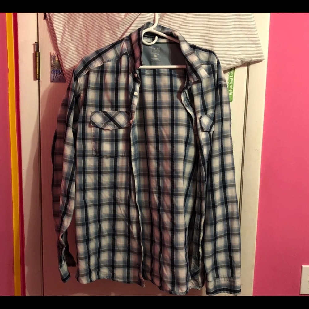 Mountain Hard Wear Blue Plaid Button Up
